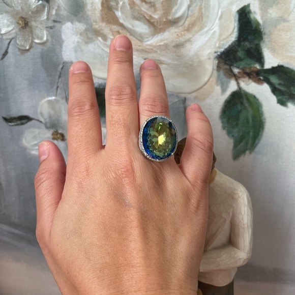 Stunning Sparkly Mystic Fire Topaz Earrings and Ring Set - Picture 7 of 11